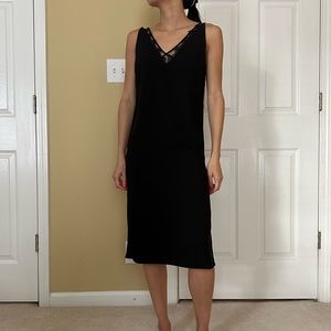 Black lace midi dress